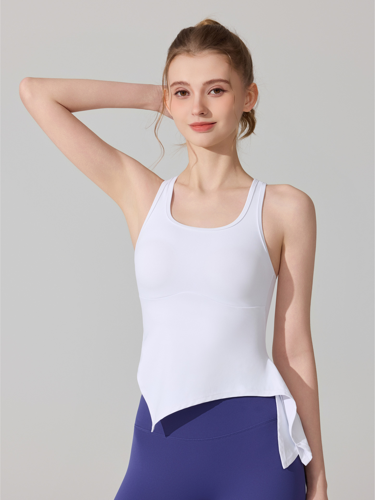 Europa y Estados Unidos chaleco deportivo transfronterizo desnudo antibacteriano ropa interior de fitness running chaqueta una taza fija ropa de yoga sostén