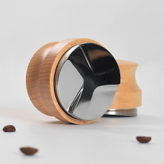 Coffee grounds sifter 304 stainless steel beech wood three-pan press powder sifter set 51mm 53mm 58mm