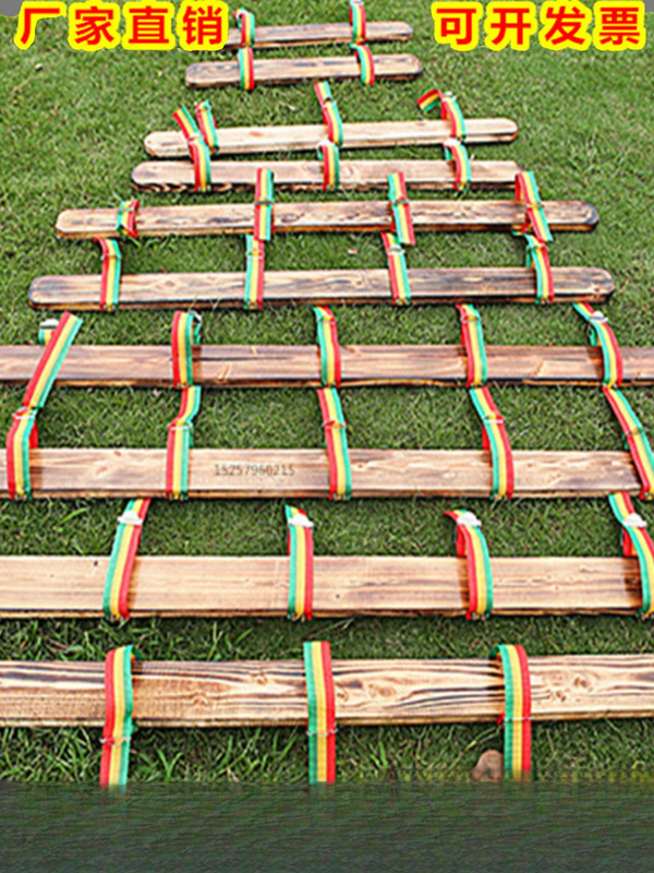 Three-Person Fun Sports Meeting Teamwork Wooden Shoes Walking Props Teamwork Wooden Shoes