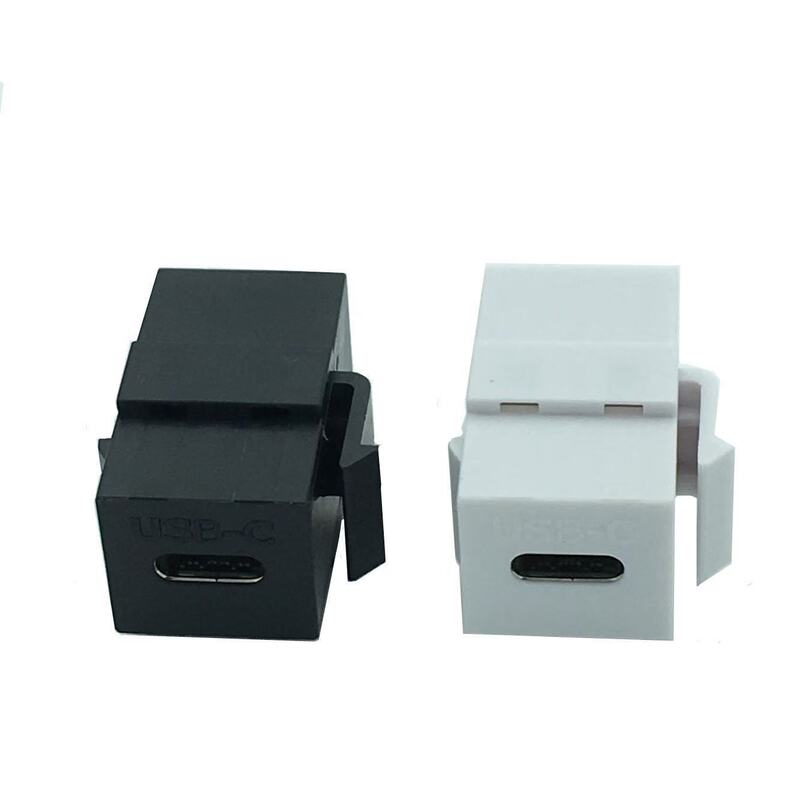 USB 3.1 Type-C Female to Female Connector Module Adapter Panel Buckle Head Black/White USB 3.1 Type-C Female to Female Connector Module Adapter Panel Buckle Head Black/White