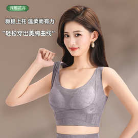 文胸女古典国风交叉侧扣内衣女士聚拢提拉收副乳防下垂无痕调整型
