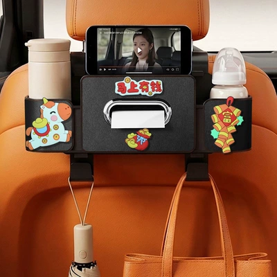 box, in-car hook organizer, car Car cup holder/beverage holder - money-in-no-time-4-in-1-seat-storage-box-4th-generation-black