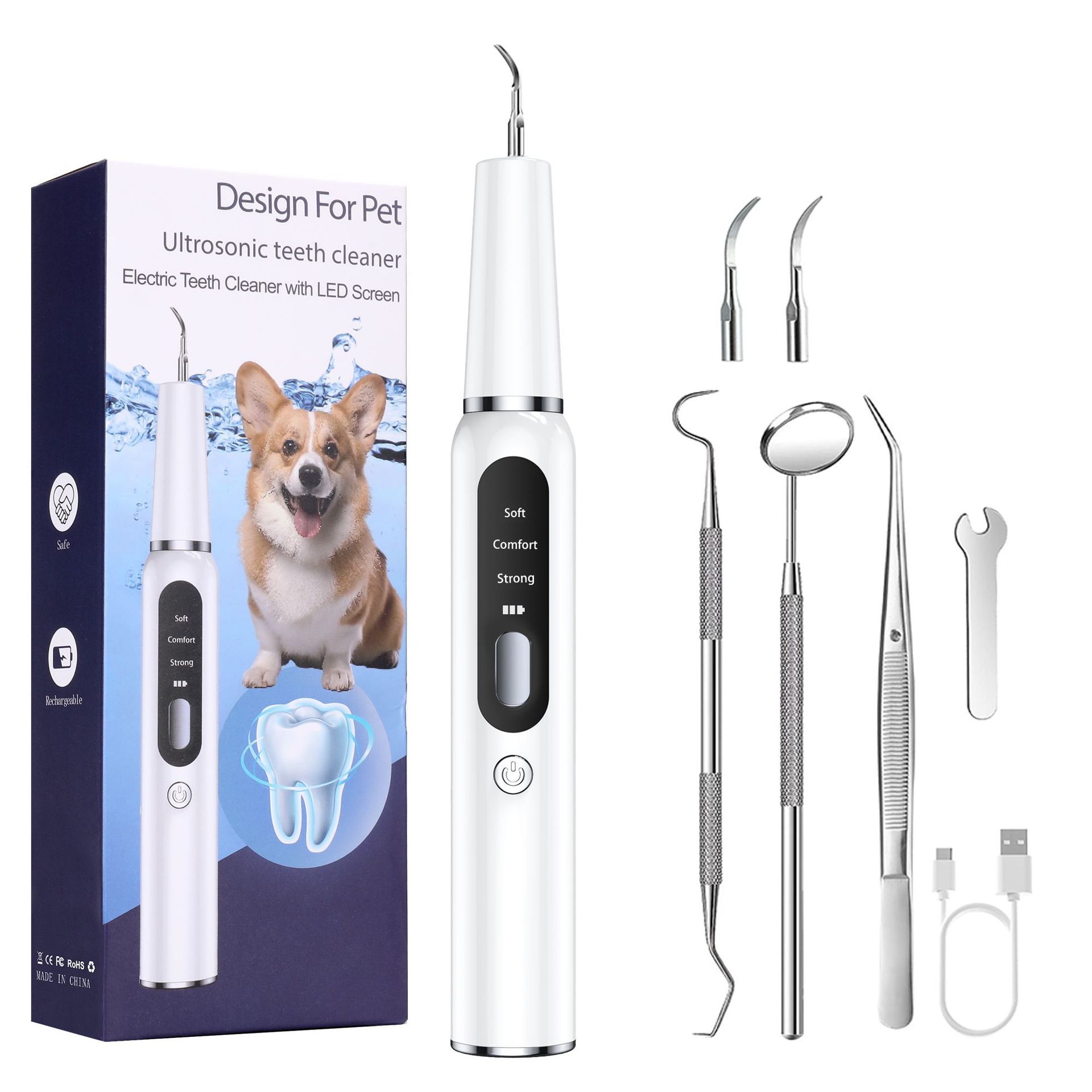 Limpiador dental ultrasónico transfronterizo para mascotas Laisen, limpiador dental eléctrico para perros, dispositivo dental de belleza para el hogar, máquina de eliminación de cálculos