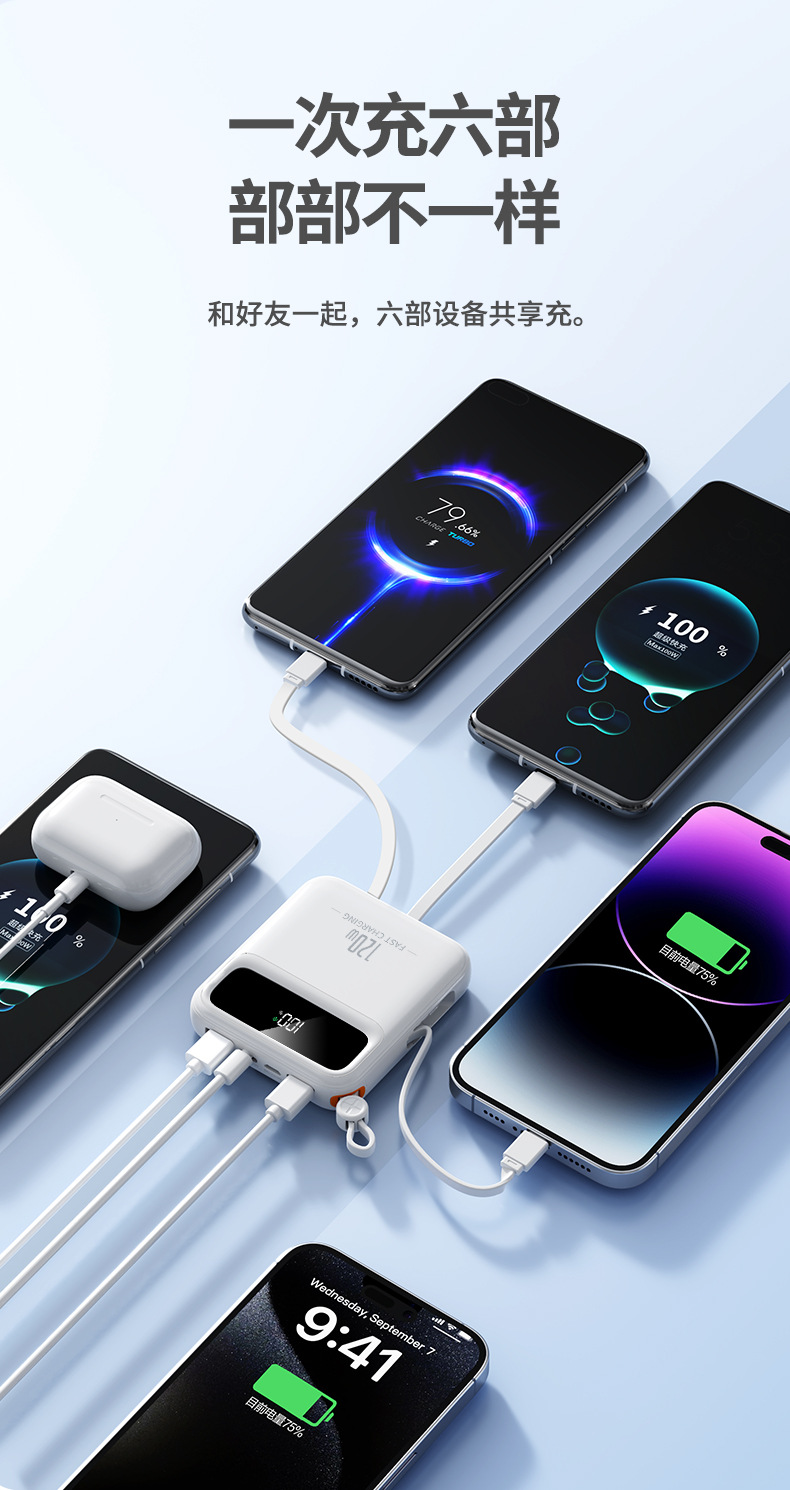 Grenzüberschreitende Mini-Powerbank Superfast Charging 20000mAh große Kapazität kompakt tragbar Geschenklogo-Druck