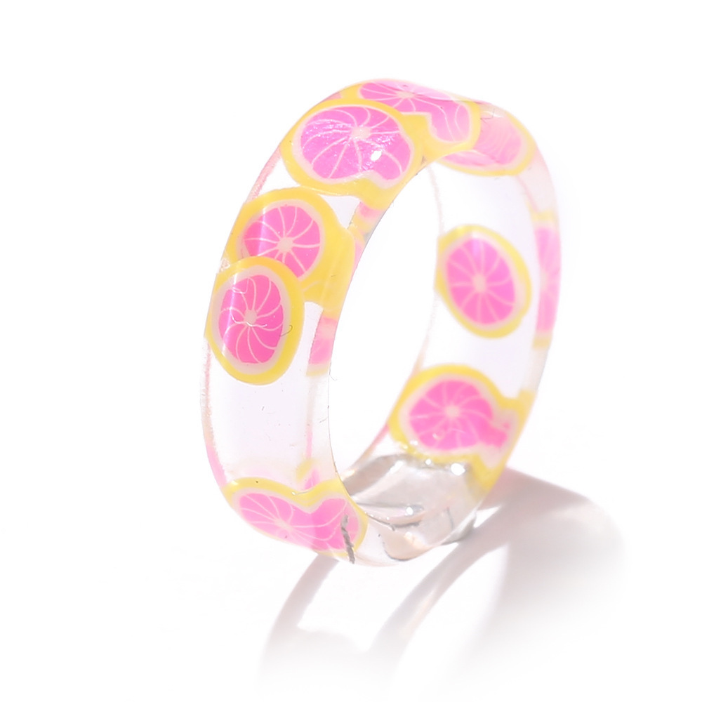Simple Style Classic Style Fruit Arylic Printing Women's Rings display picture 8