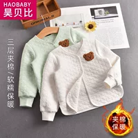 Baby A хлопчатобумажный кардиган Baby с длинными рукавами весной и осенью детское свободное ношение на улице теплая хлопчатобумажная осень для детей зимой