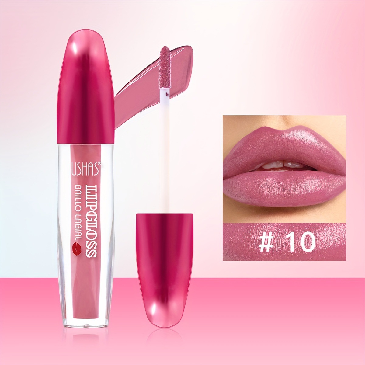 USHAS Europa y América Punto transfronterizo Brillo de labios Impermeable Hidratante Fácil de colorear Taza antiadherente Lápiz labial líquido de larga duración LG2540B