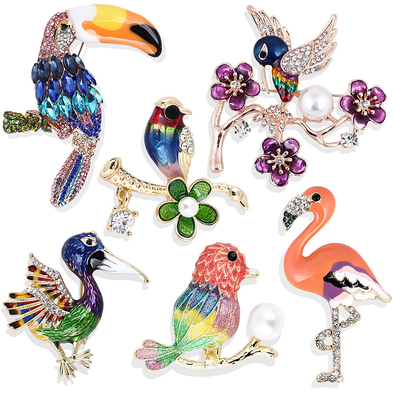 Original Design Animal Alloy Gold Plated Silver Plated Rhinestones Kid's Brooches display picture 2