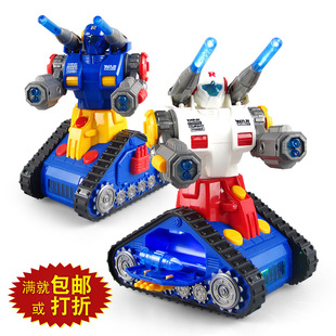 New electric cartoon robot model Universal walking Music light tank robot stall hot sale wholesale