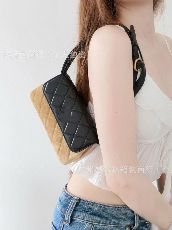 25A Xiaoxiangfeng スエードとシープスキンのフラップバッグレトロ菱形多用途携帯電話バッグ女性用シングルショルダークロスボディバッグ|undefined