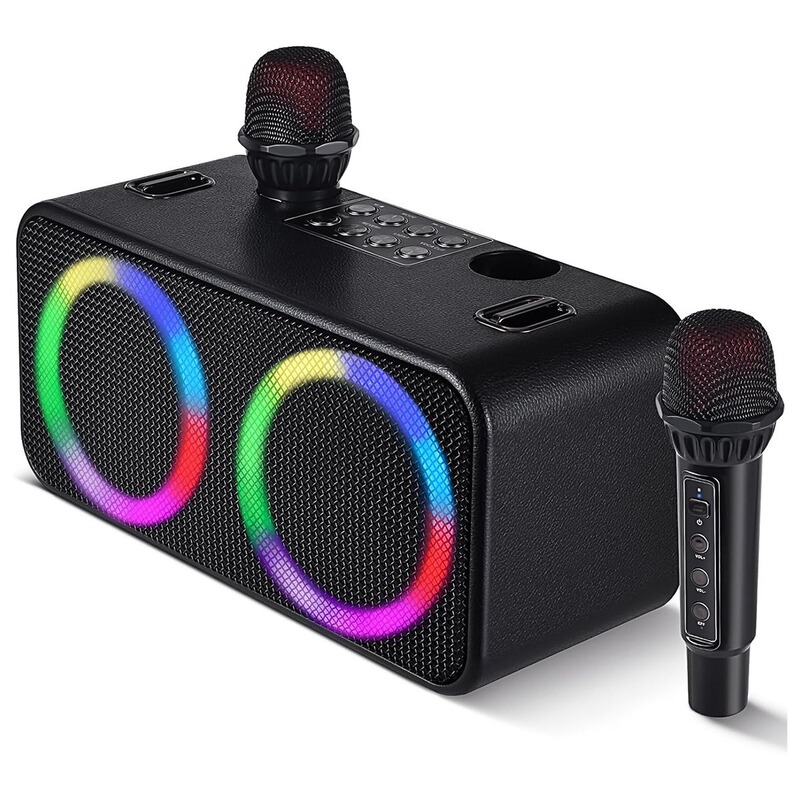 新しい M4407 ワイヤレス Bluetooth スピーカーデュアルスピーカー RGB ライトポータブルハイパワー屋外デュアルマイクカラオケオーディオ|undefined