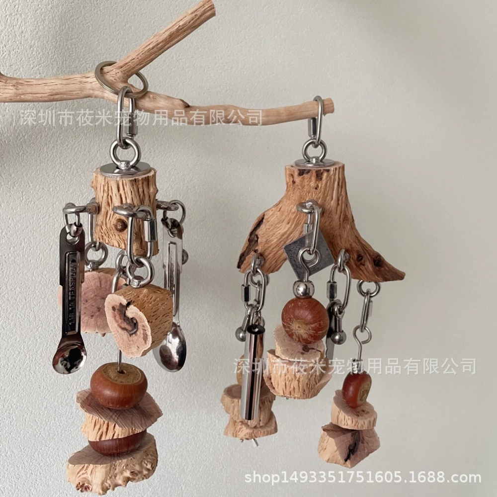 Большой попугай из нержавеющей стали дикая груша деревянная шлифовальная игрушка