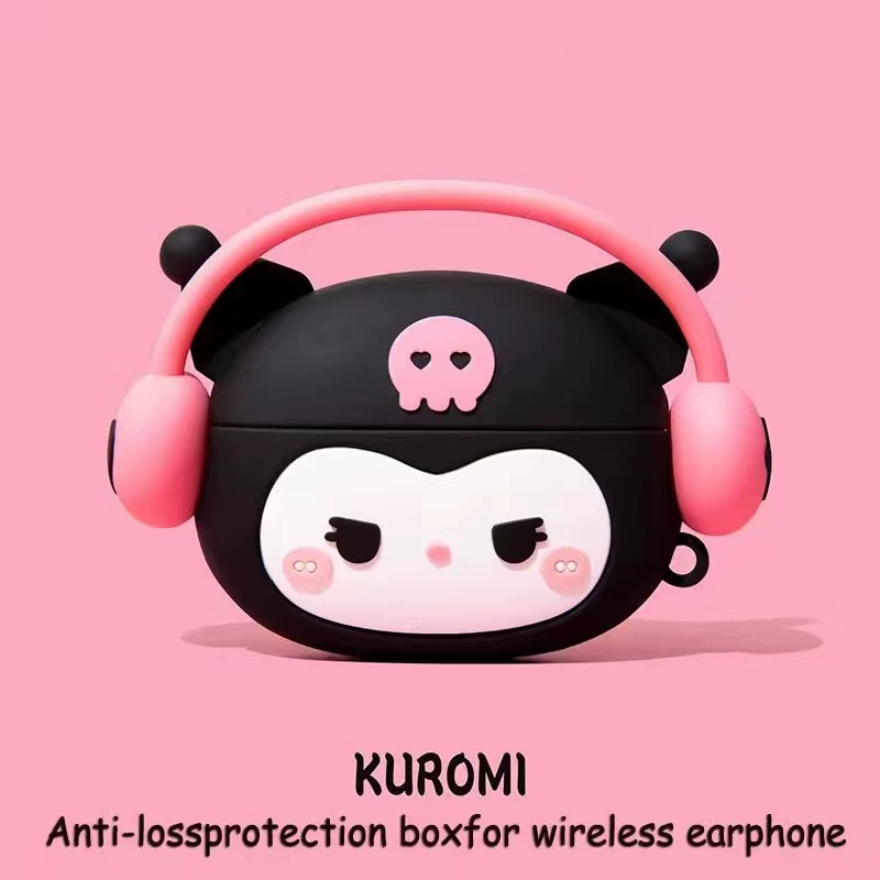 Защитный чехол MK для AirPods Bluetooth наушников, фиолетовый мультяшный дизайн