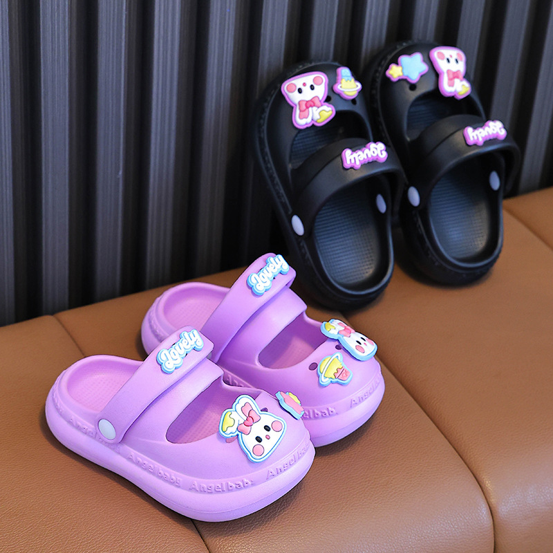 Niñas nuevos bonitos zapatos de agujero EVA dibujos animados de verano doble uso zapatos de agujero suaves zapatillas de moda ligeras para niñas