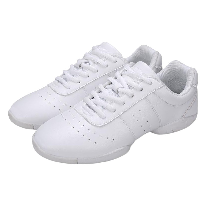 Zapatos aeróbicos para niños zapatos deportivos competitivos para hombres y mujeres zapatos de porristas blancos iguales zapatos de clasificación de competencia grupal de gimnasia