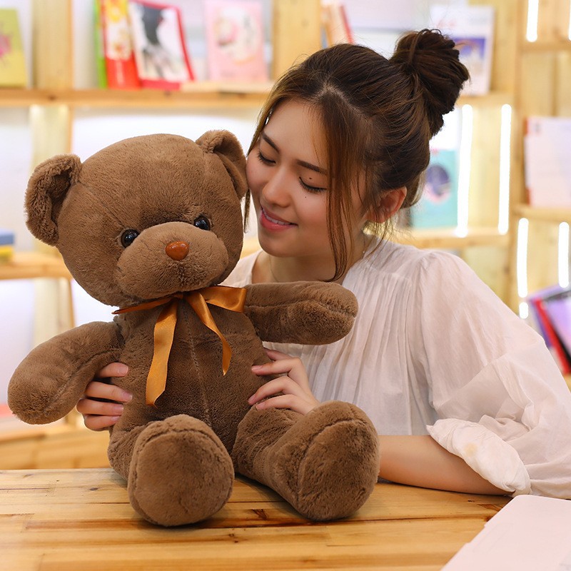 Osos de peluche con lazo de cinta de diez colores, muñecos de boda, regalos al por mayor, juguetes de peluche