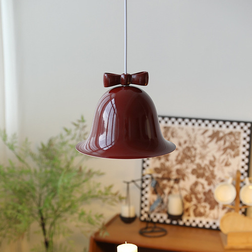 Nordic bedside small chandelier with bow ins style girly cream style lamp bedroom bell children's room small chandelier