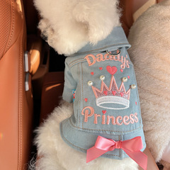 スポットクロスボーダー爆発ペット犬猫服源工場直売かわいいお姫様デニム