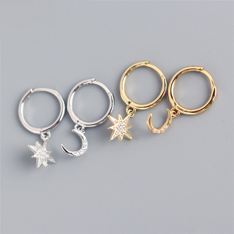 New Trendy Stud Earrings Moon Stars Simple Earringspicture15