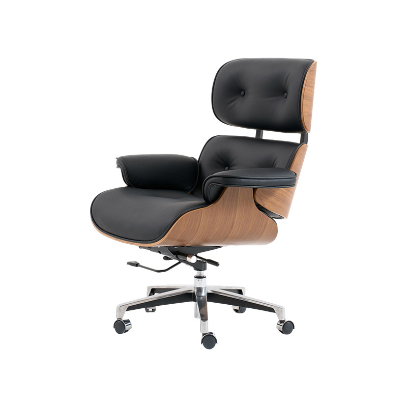 Silla de oficina ergonómica Eames, silla de ordenador moderna y minimalista para el hogar, silla ejecutiva de cuero cómoda y ligera de lujo