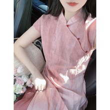 桃夭|新中式透气夏季短袖旗袍半身裙套装高级气质国风两件套爆款