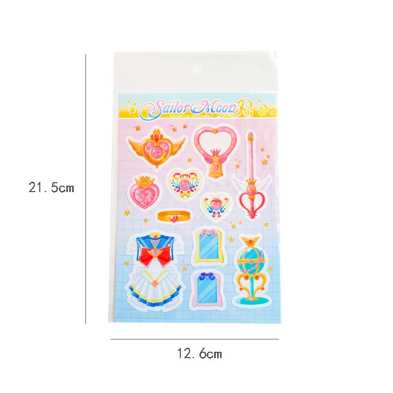 Стикеры (Сейлор Мун) декоративные для ноутбука и планера, assorted Sailor outfits & Wands