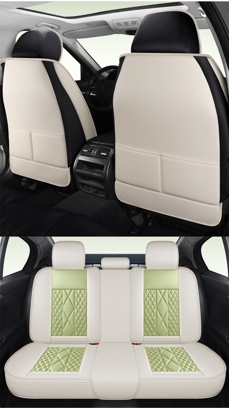 Car Seat Cushion, Suitable for All Seasons, Breathable in Summer, New Style, Fresh, Full Leather Seat Cover, Car Seat Cover, Waist Protection Integrated Seat Cushion