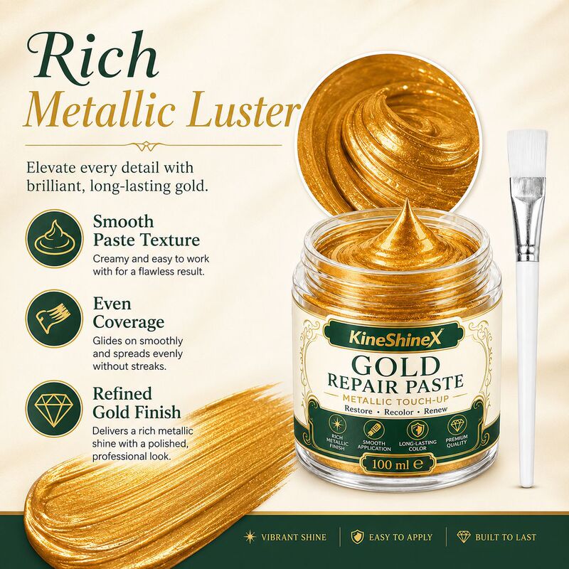 KineShineX Gold Color Repair Paste for Furniture, Picture Frames, Sculptures, Metal Decorations, Scratch Repair and Coloring Paste KineShineX Gold Color Repair Paste for Furniture, Picture Frames, Sculptures, Metal Decorations, Scratch Repair and Coloring Paste