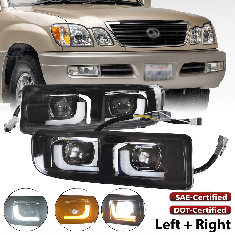 Aplicable a Lexus 98 - 07 LX470 conjunto de lámpara de niebla delantera luz de marcha diurna lente barra luz de dirección