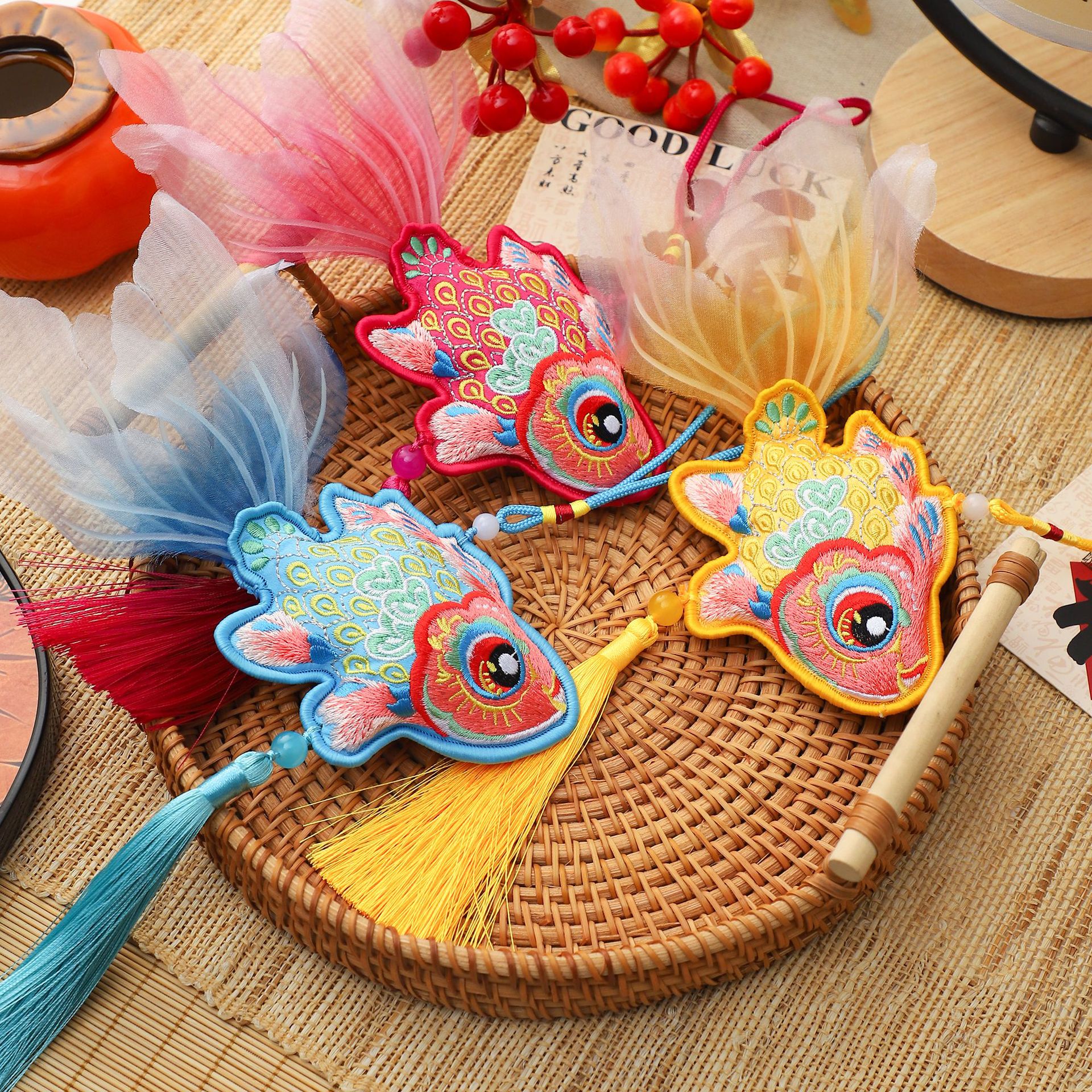 Siete colores cordier sueños koi colgar decoración de barril de Año Nuevo decoración con florista material DIY colgante floral