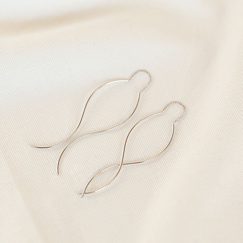 Pendientes de plata esterlina s925 larga borla pendientes personalizados Corea del Sur estilo coreano pendientes de joyería de plata image 2