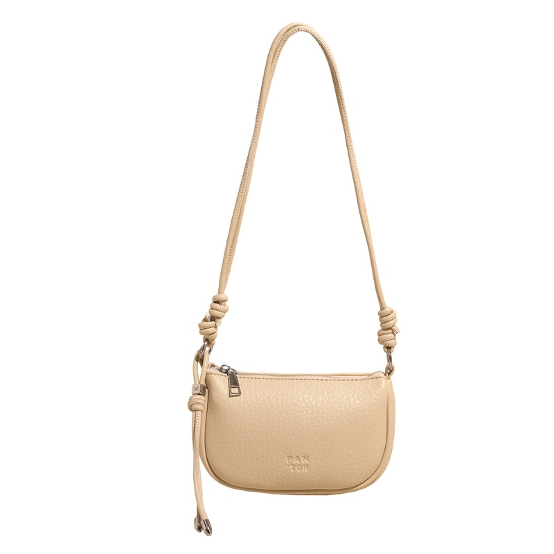 Bolsos pequeños populares de este año 2025 primavera y verano nuevos bolsos de mujer bolso de hombro con patrón de lichi fresco bolso de mensajero de letras casuales