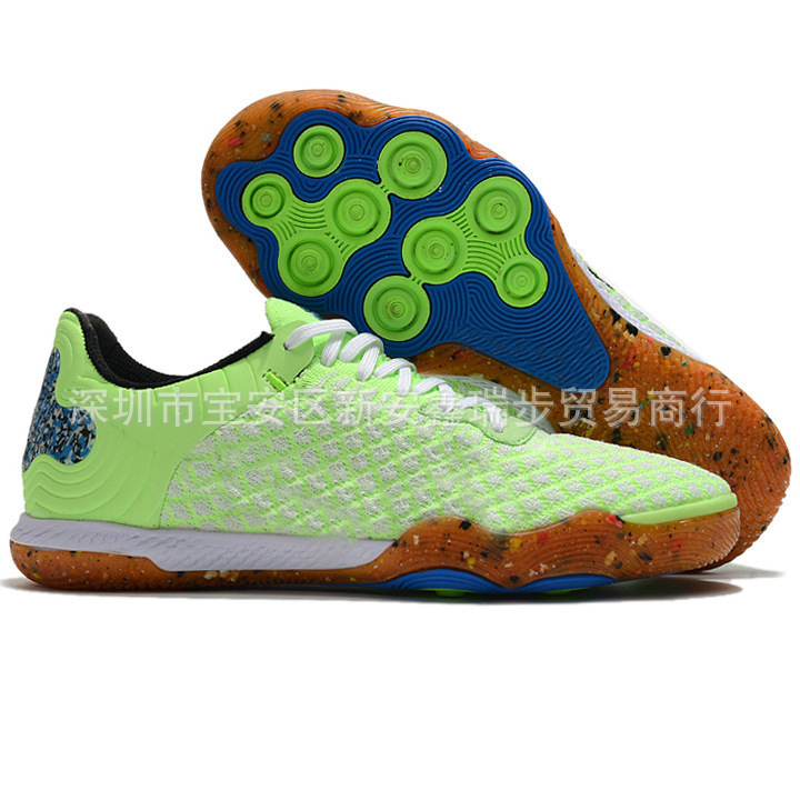 Men's Five-A-Side Small Field Fully Knitted Md Bottom Cushioning Indoor Flats Football Sneakers Soccer Shoes