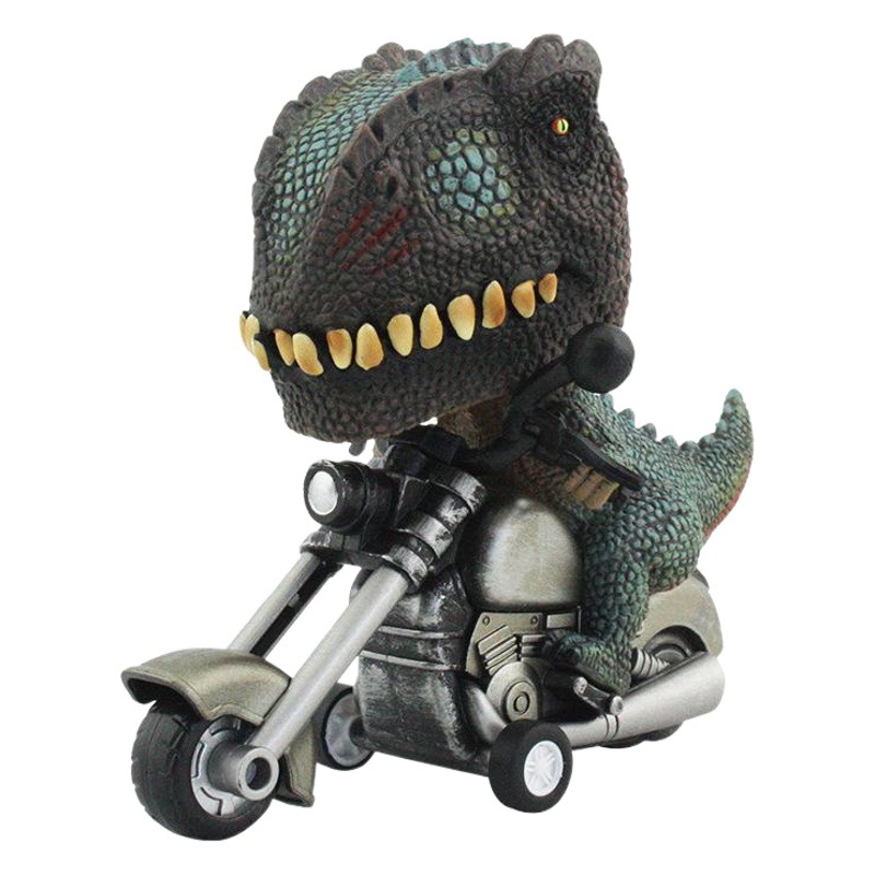 Amazon suministro nuevos niños dinosaurio forma coche de juguete Nueva simulación exótica dinosaurio inercia modelo de motocicleta