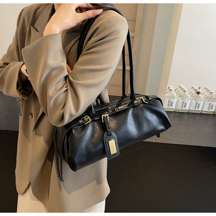 Vintage Bowling Tasche Damen Schultertasche Mit Großem Volumen_voghion.com