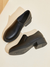 �ﶬ����چ�ЬŮ�ָ�4cm��ɫ����Ь�Ƶ��y���ϰ����b��ƤЬ�и�