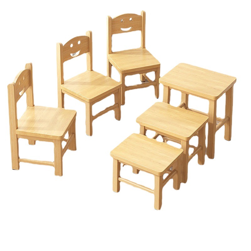 Taburete de madera maciza hogar sala de estar taburete bajo respaldo para niños silla pequeña Internet celebridad taburete redondo pequeño taburete cuadrado simple