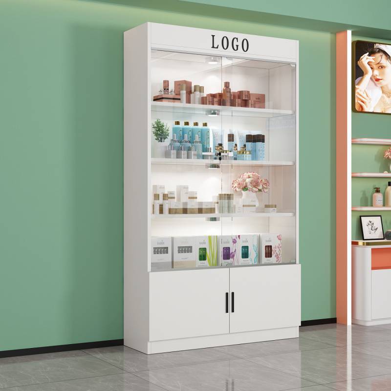 玻璃展示柜商用展柜带锁美容院礼品柜子玻璃门产品化妆品货柜批发