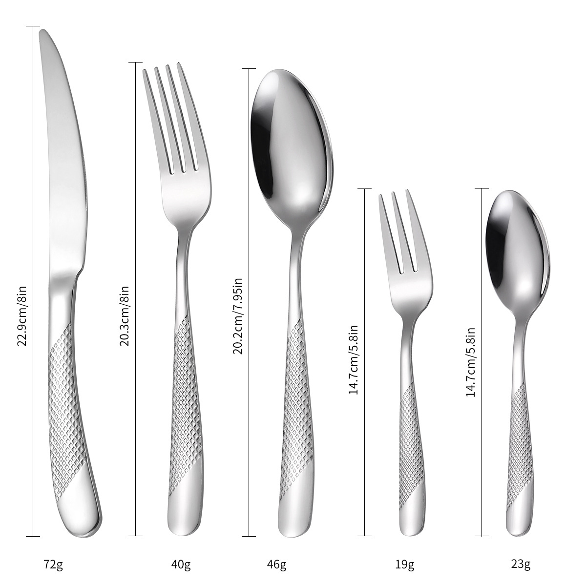 Cross-border manufacturer Xingzuan stainless steel tableware set 20/40 pieces hotel household western dining steak knife fork spoon 