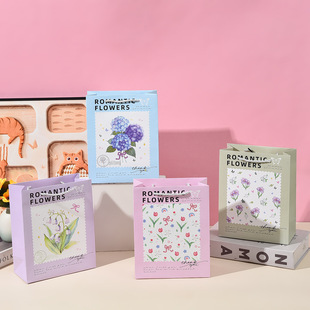 Small Fresh Floral Gift Bag, Floral Souvenir Bag, Exquisite Gift Packaging Bag, Artistic Fresh White Cardboard Paper Bag