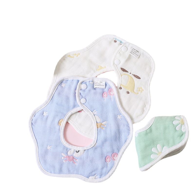 Gauze children's waterproof cotton eating bib for mother and baby…