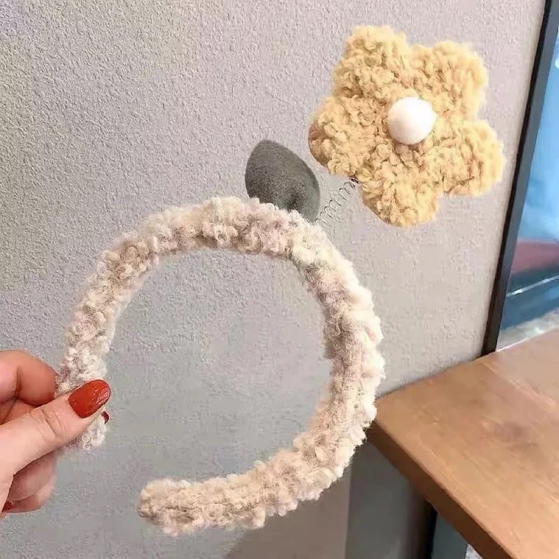 可爱小熊发箍秋冬毛绒洗脸头箍女孩卡通头饰搞怪发卡新品女童|undefined