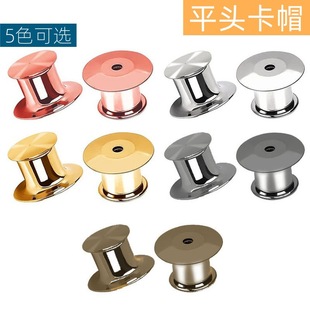 Factory in stock for cross-border flat head card cap luxury high round head badge brooch accessories DIY pin jewelry buckle