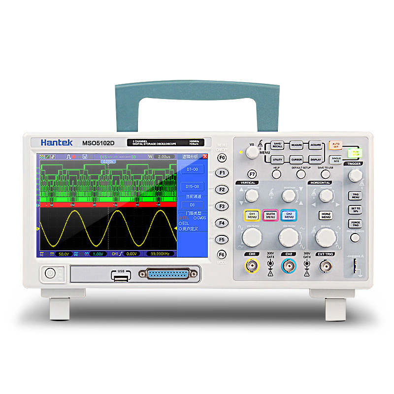 汉泰hantekMSO5062D/5102D5202双通道数字示波器16通道逻辑分析仪