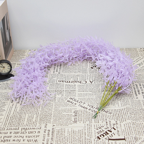 Simulated willow leaves supermarket decorative wicker weeping willow wall hanging wedding indoor green plants 5-forked river dragon rattan wholesale