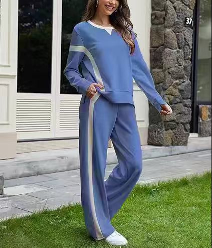 秋冬女式新款欧美休闲宽松时尚运动服舒适两件套装|undefined