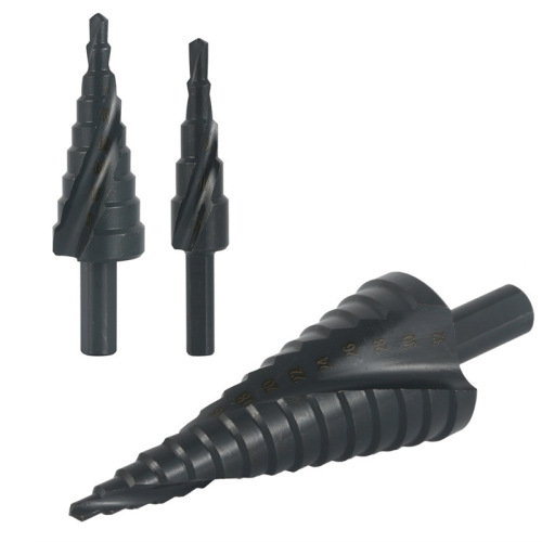 Spiral step drill hand electric drill step drill bit set black nitride drilling tool multifunctional pagoda drill
