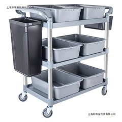 酒店餐厅上菜推车多功能加厚收餐车三层移动收碗车饭店上菜商用