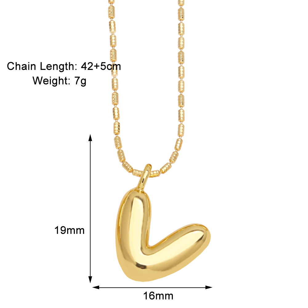 10g Weight Gold Plated Plating Material Pendant Necklace Classification 1 Piece Quantity Daily, Street Occasion Copper Material Letter Pattern Unisex Gender Simple Style Style Copper Gold Plated Simple Style Letter Pendant Necklace 23