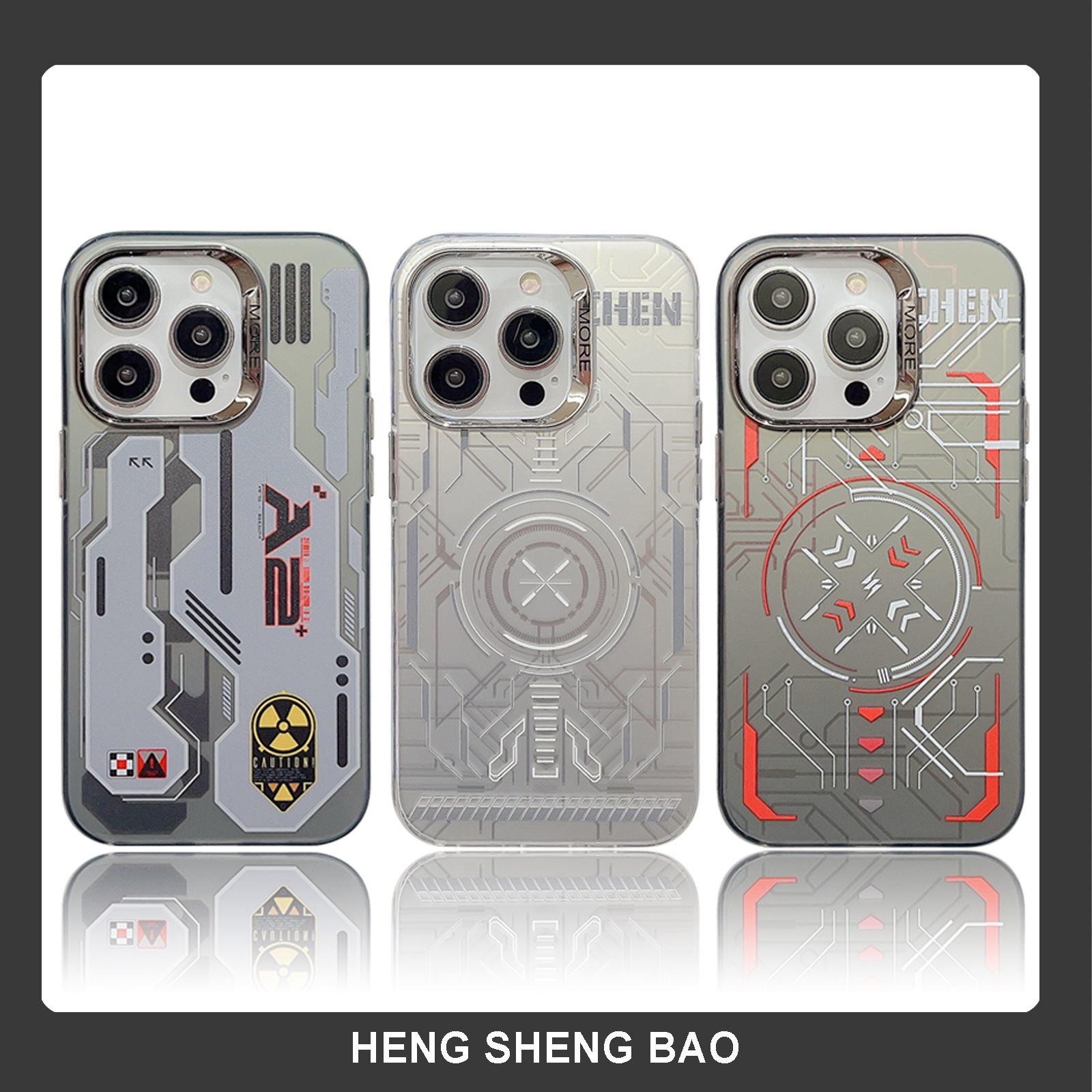 Cool mecha style iPhone 15 promax phone Apple personality trend 13/14 anti drop fashionable hard case_voghion.com